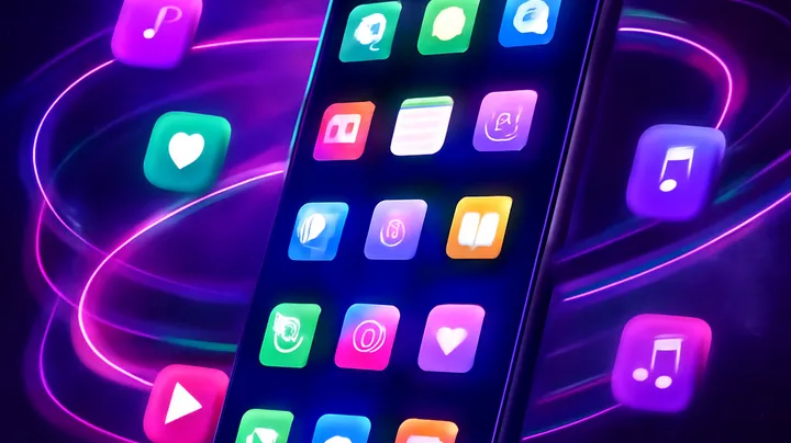 PKTK COM - Sleek smartphone floating in space PKTK COM Sleek smartphone floating in space